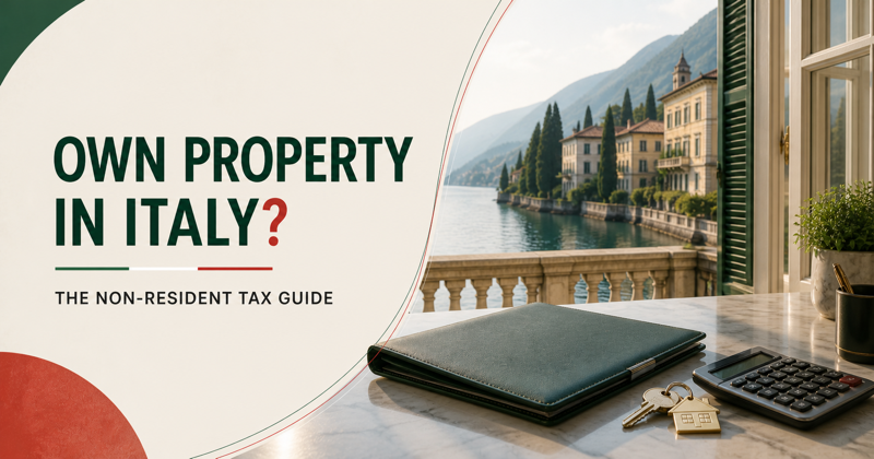 Own property in Italy while living abroad? Understand REDDITI PF, Quadro RB, IMU, TARI and the rules for rental income.